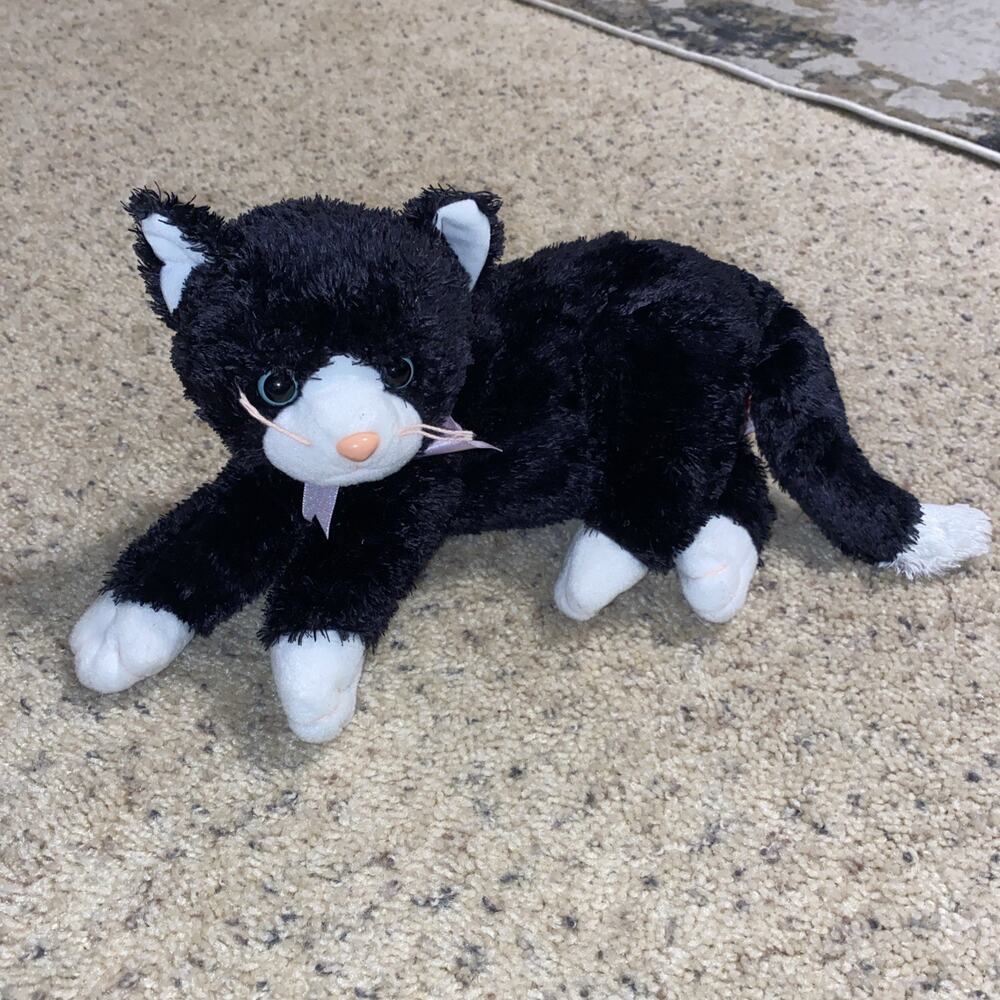 BOOTIES 2004 TySilk Beanie Babies Black & White Tuxedo Cat Good Pre-Owned Cond